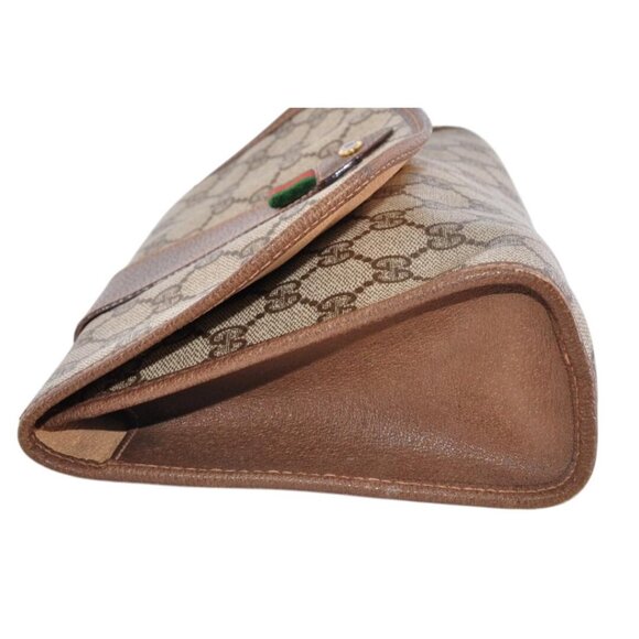 Authentic Gucci GG Supreme Ophidia Sherry Line Clutch Bag Wallet Web Canvas Tan - Picture 6 of 10